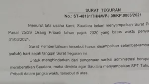surat teguran pajak