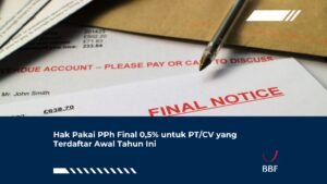 Hak Pakai PPh Final 0,5% untuk PT/CV yang Terdaftar Awal Tahun Ini